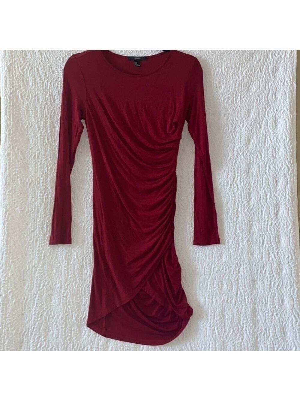 Forever 21 Faux Wrap Hem Ruched Dress